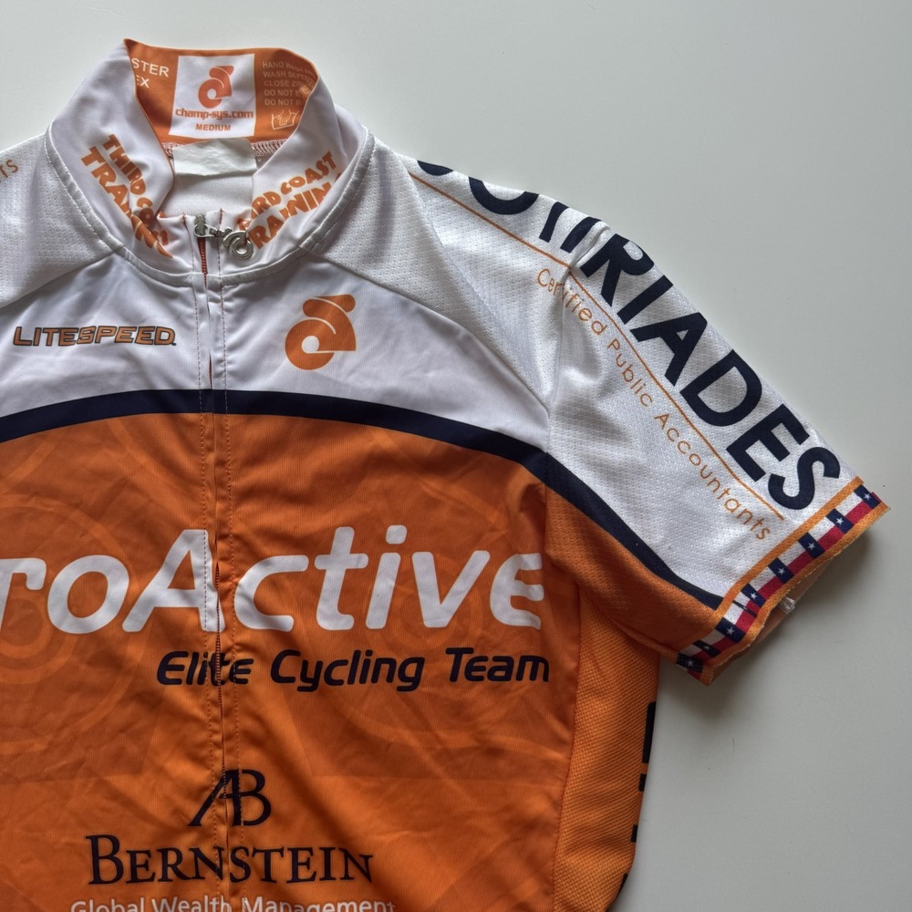 CHAMP-SYS Womens Medium Cycling Team Jersey Orange Texas - Picture 2 of 15